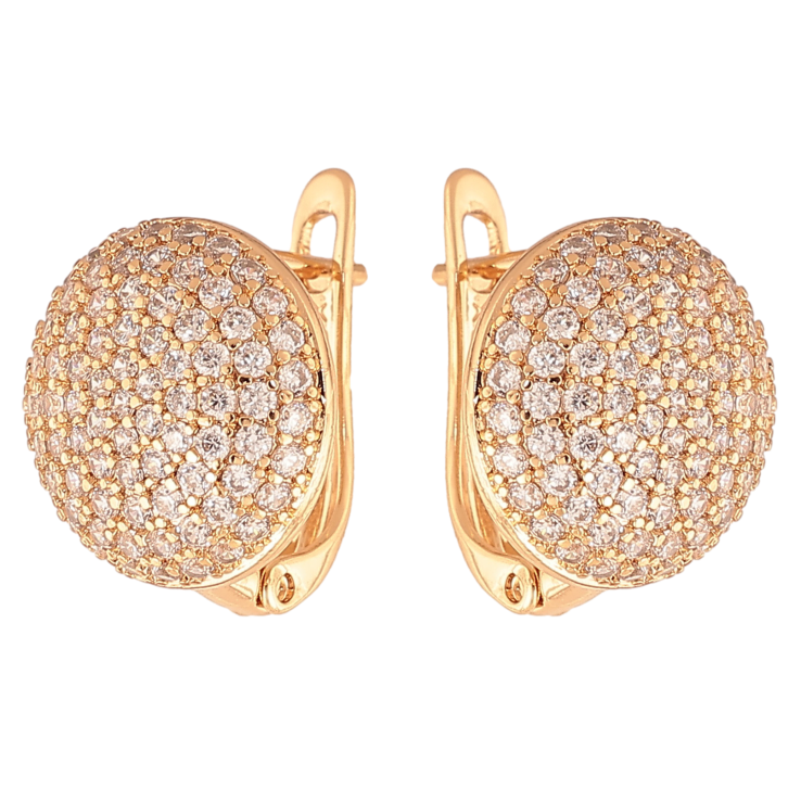 Серьги Xuping цвет позолота 18K английский замок инкрустация кристаллами фото №21